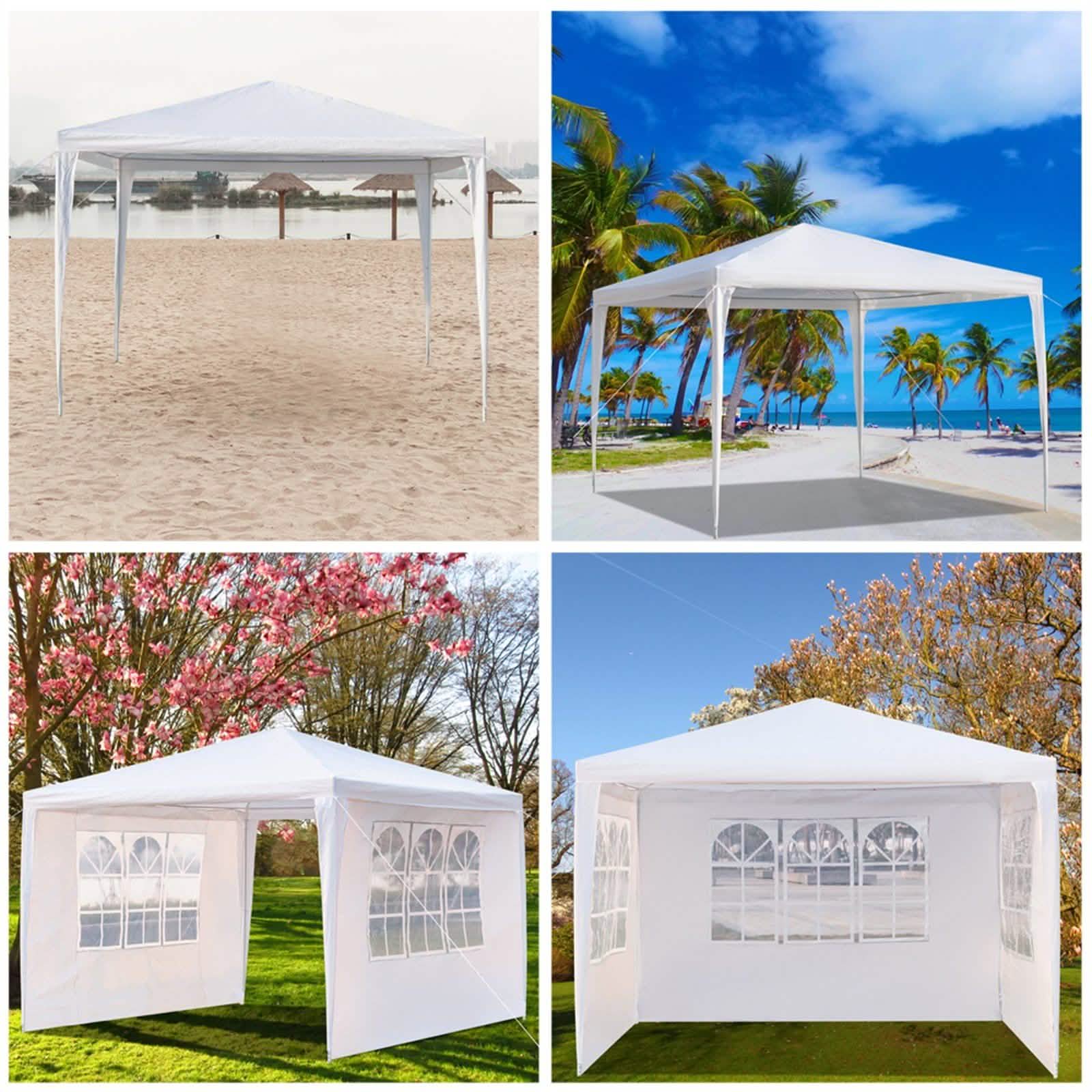 SUPERHOMUSE 3 x 3m Three Sides Waterproof Tent with Spiral Tubes White DailySale