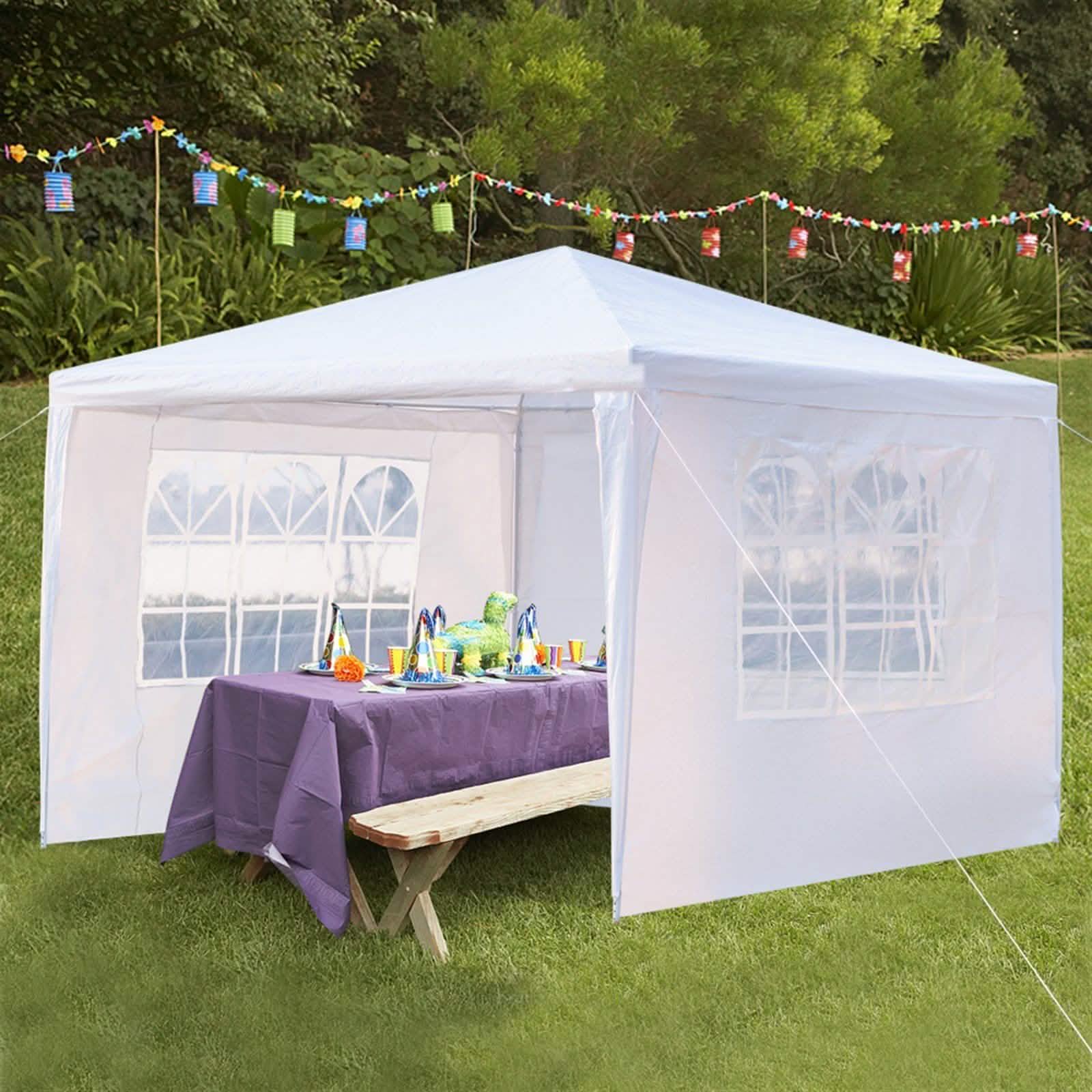 SUPERHOMUSE 3 x 3m Three Sides Waterproof Tent with Spiral Tubes White DailySale