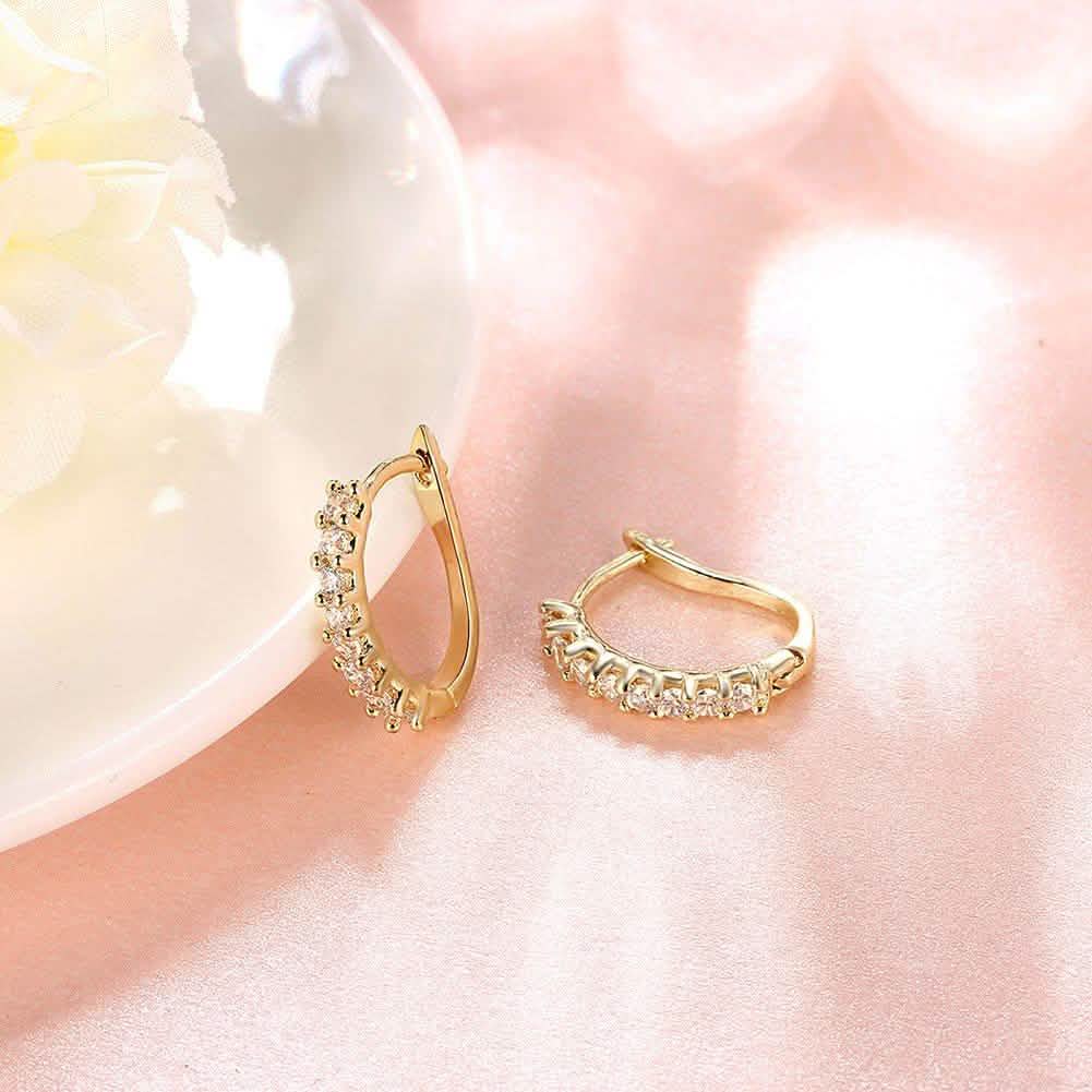 Swarovski Crystal Hoop Earrings In 18K Yellow Gold DailySale