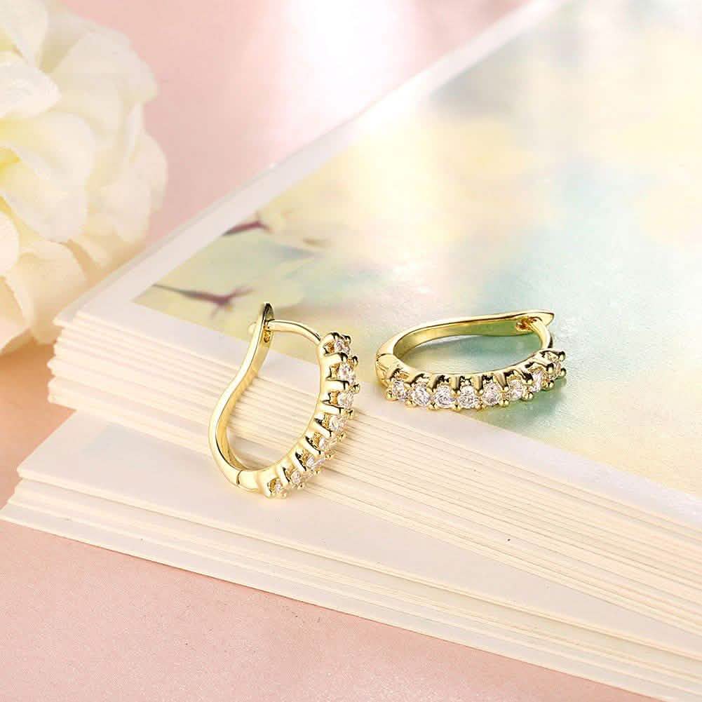 Swarovski Crystal Hoop Earrings In 18K Yellow Gold DailySale