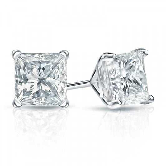 Swarovski Crystals Princess-Cut Stud Earrings DailySale