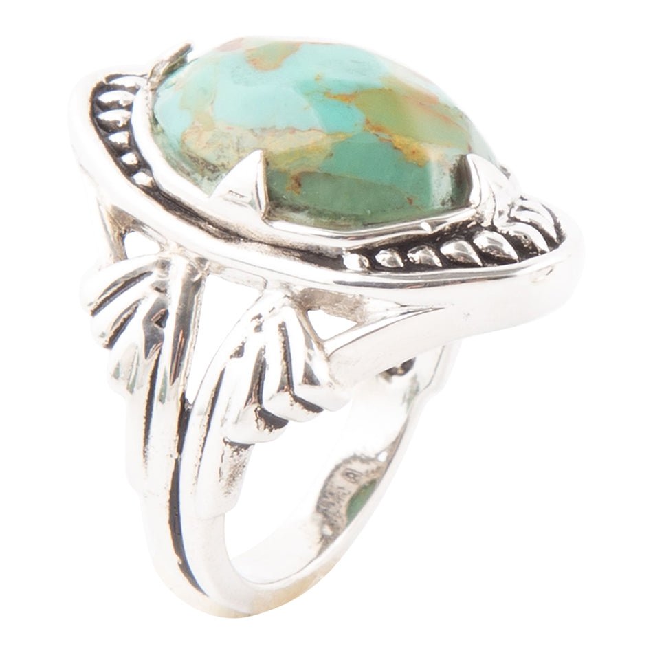 Sweet Dreams Faceted Blue Turquoise and Sterling Silver Ring Barse Jewelry