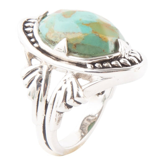 Sweet Dreams Faceted Blue Turquoise and Sterling Silver Ring Barse Jewelry