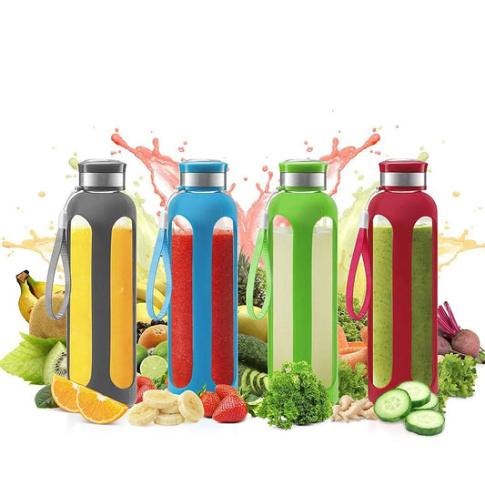 Swig Savvy Glass Water Bottles with Protective Silicone Sleeve & Stainless Steel Leak Proof Lid DailySale