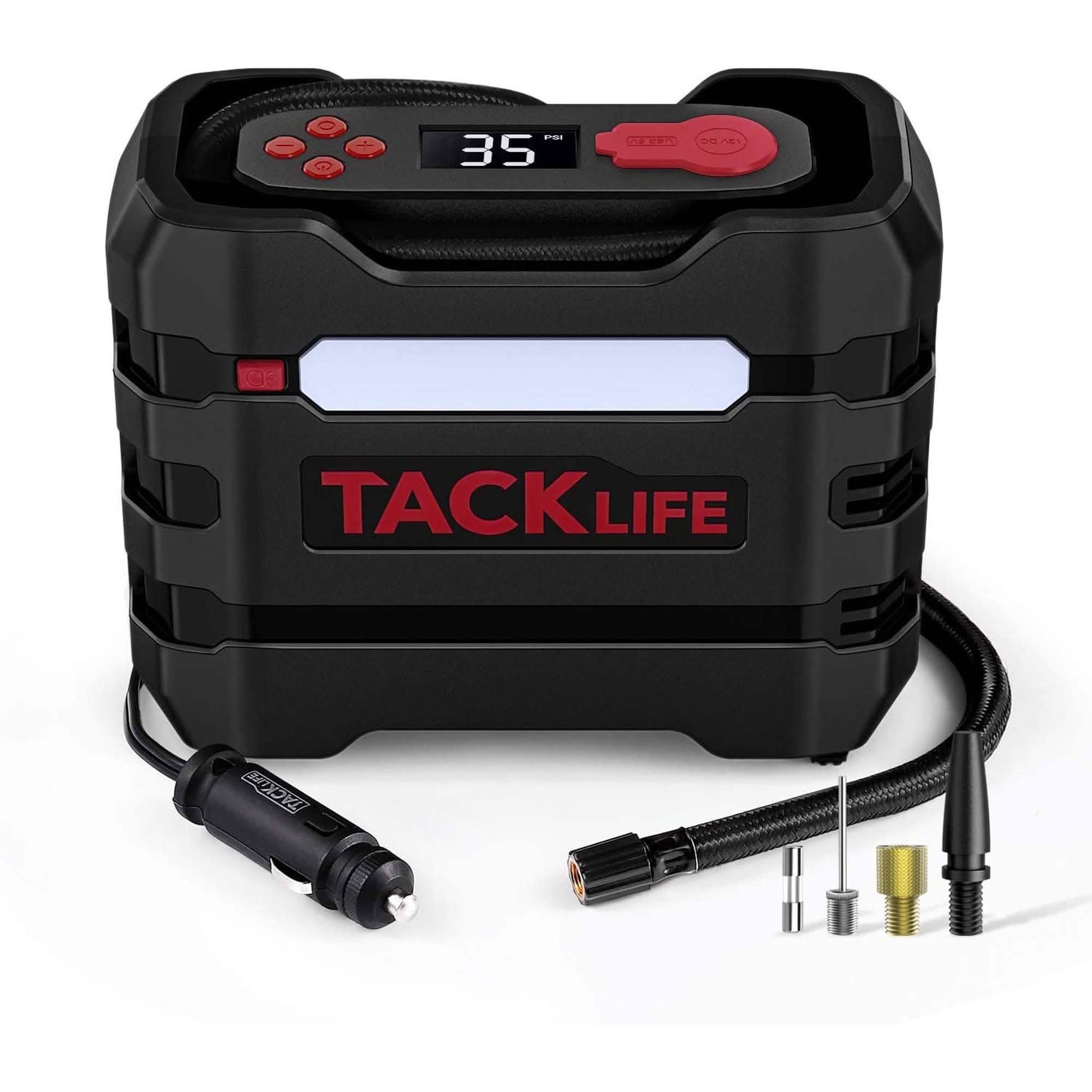 TACKLIFE Car Tire Inflator 12V DC Portable Air Compressor with 3 LED Lights DailySale