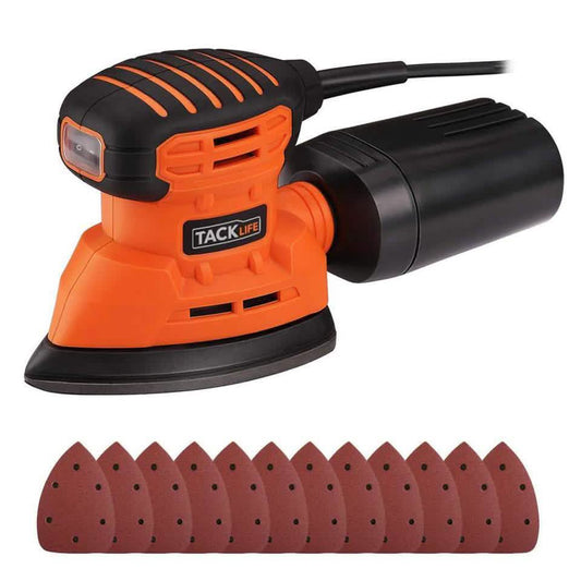 Tacklife Classic Mouse Detail Sander With 12 Pieces Sandpapers DailySale