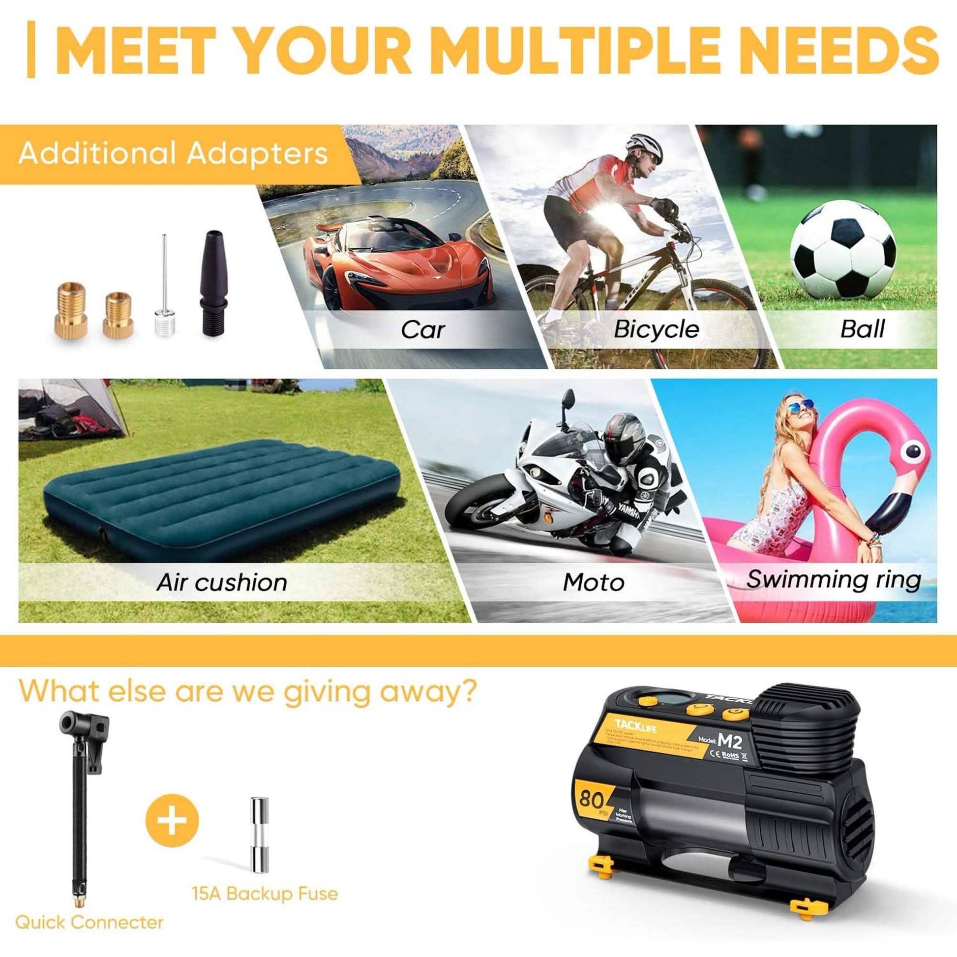 Tacklife Portable 12V DC Digital Auto Tire Inflator M2 DailySale