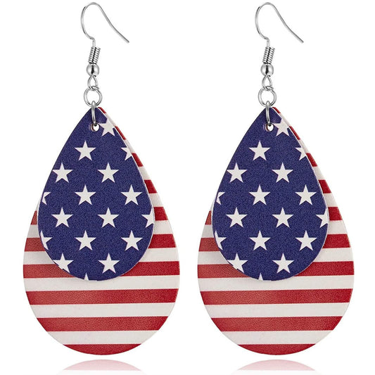 Teardrop National Flag 4th of July Dangle Earrings DailySale