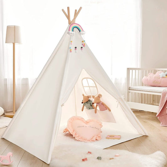 Teepee Tent for Kids - Play Tent Indoor Outdoor Cotton Canvas DailySale
