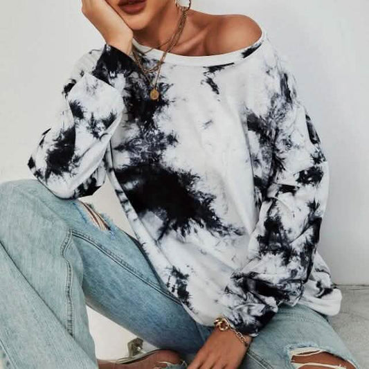 Tie Dye Drop Shoulder Sweatshirt DailySale