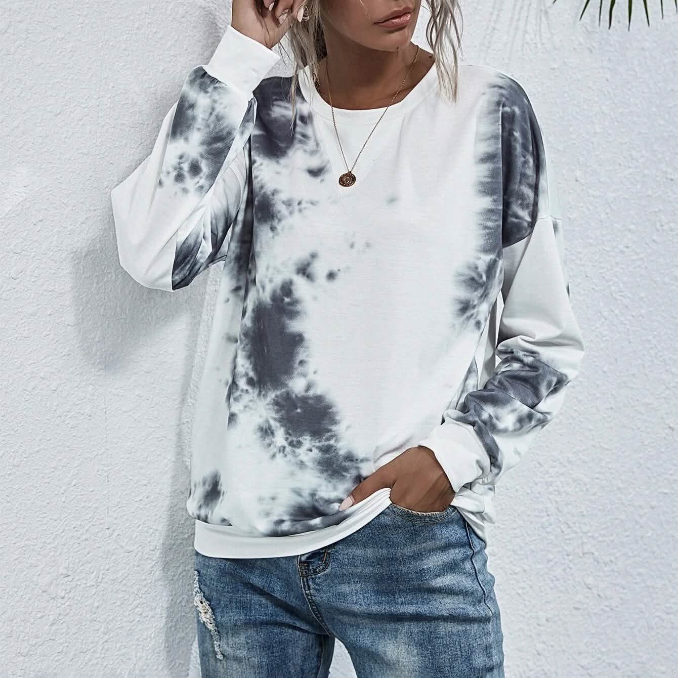 Tie Dye Round Neck Sweatshirt DailySale