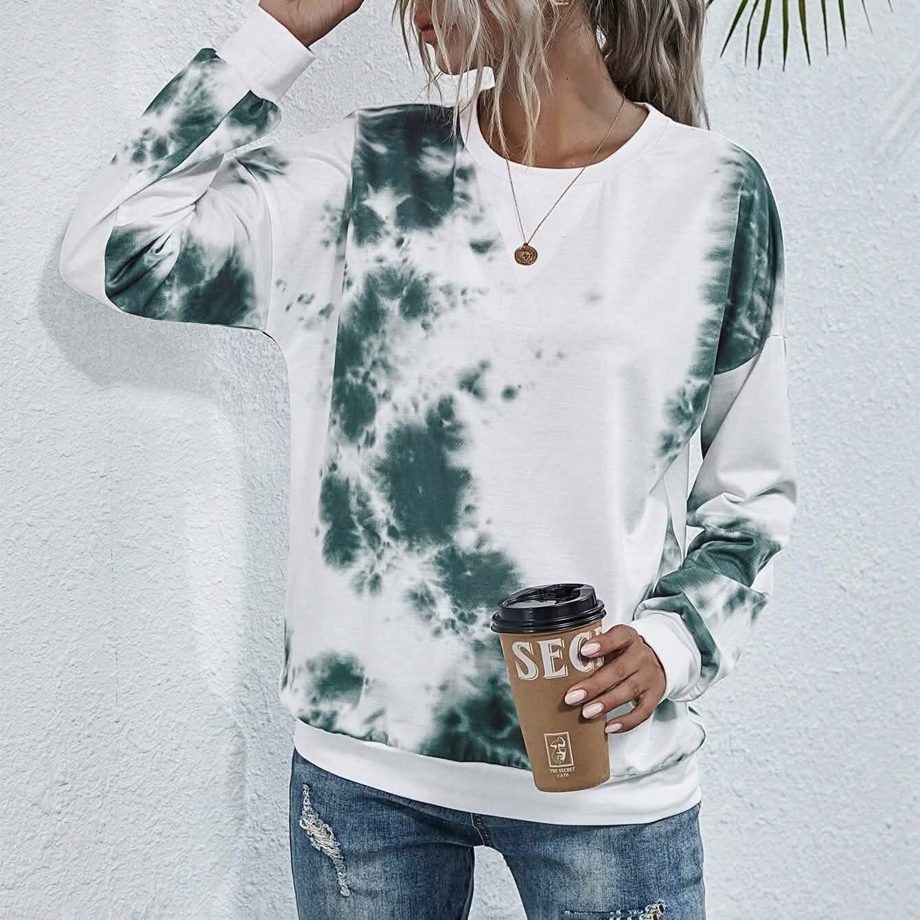Tie Dye Round Neck Sweatshirt DailySale