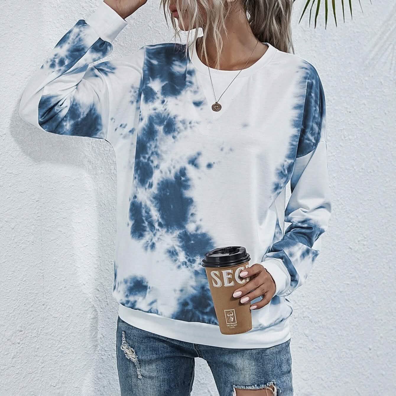 Tie Dye Round Neck Sweatshirt DailySale
