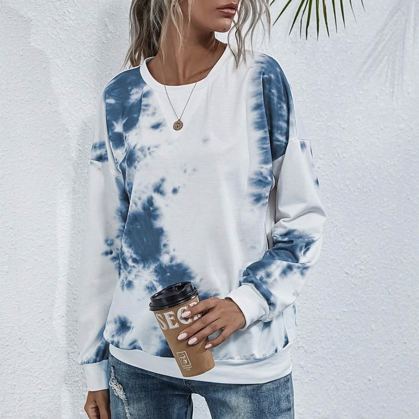 Tie Dye Round Neck Sweatshirt DailySale