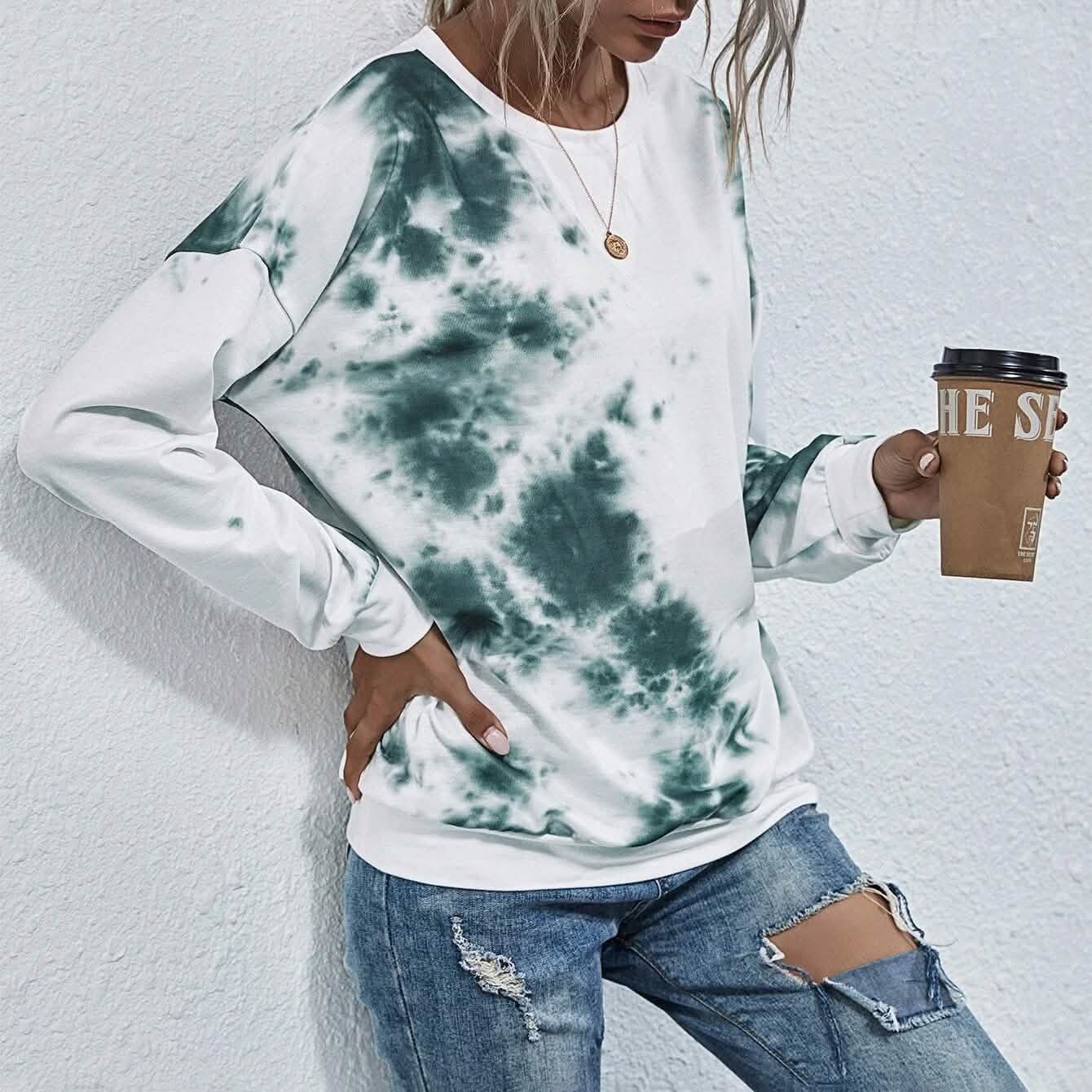 Tie Dye Round Neck Sweatshirt DailySale