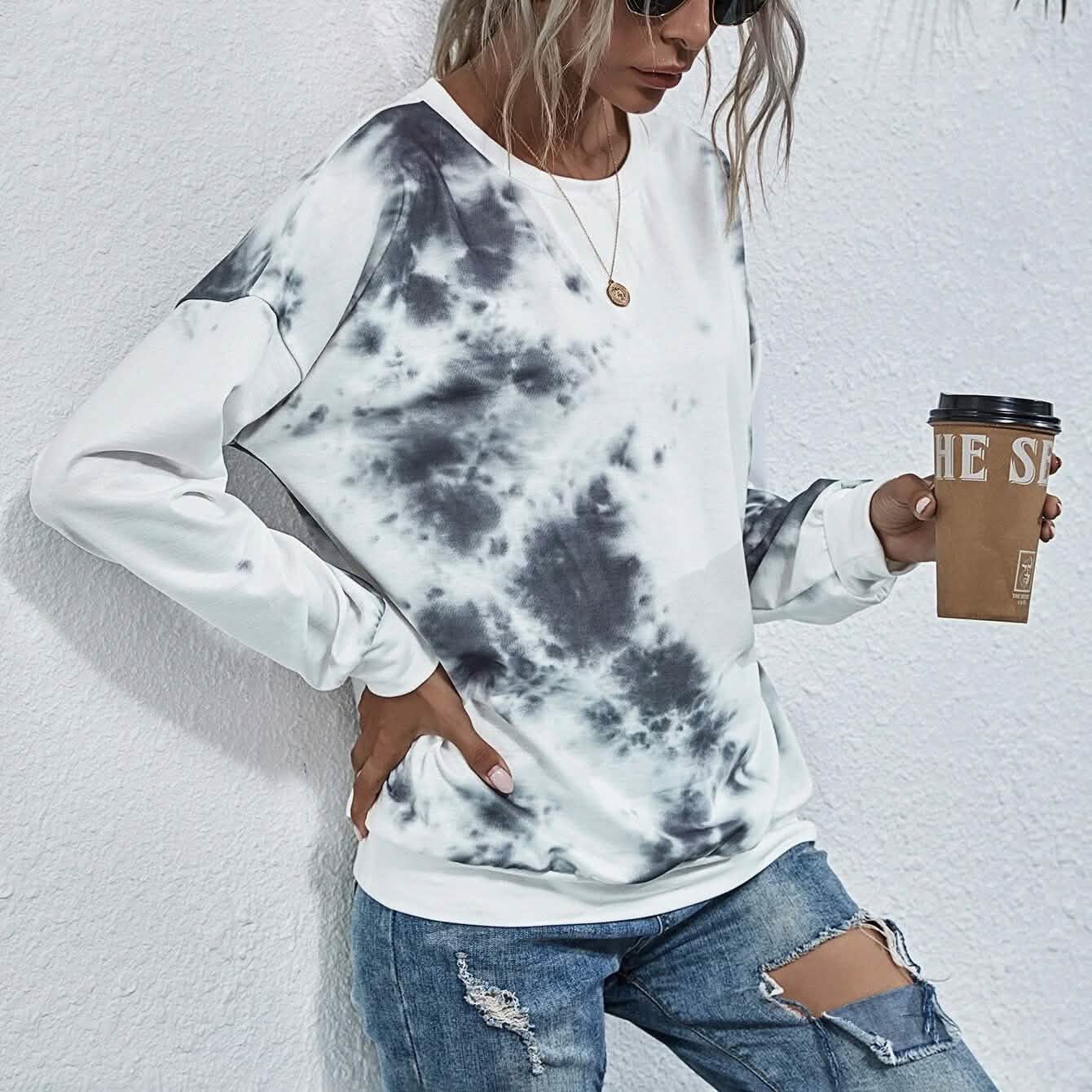 Tie Dye Round Neck Sweatshirt DailySale