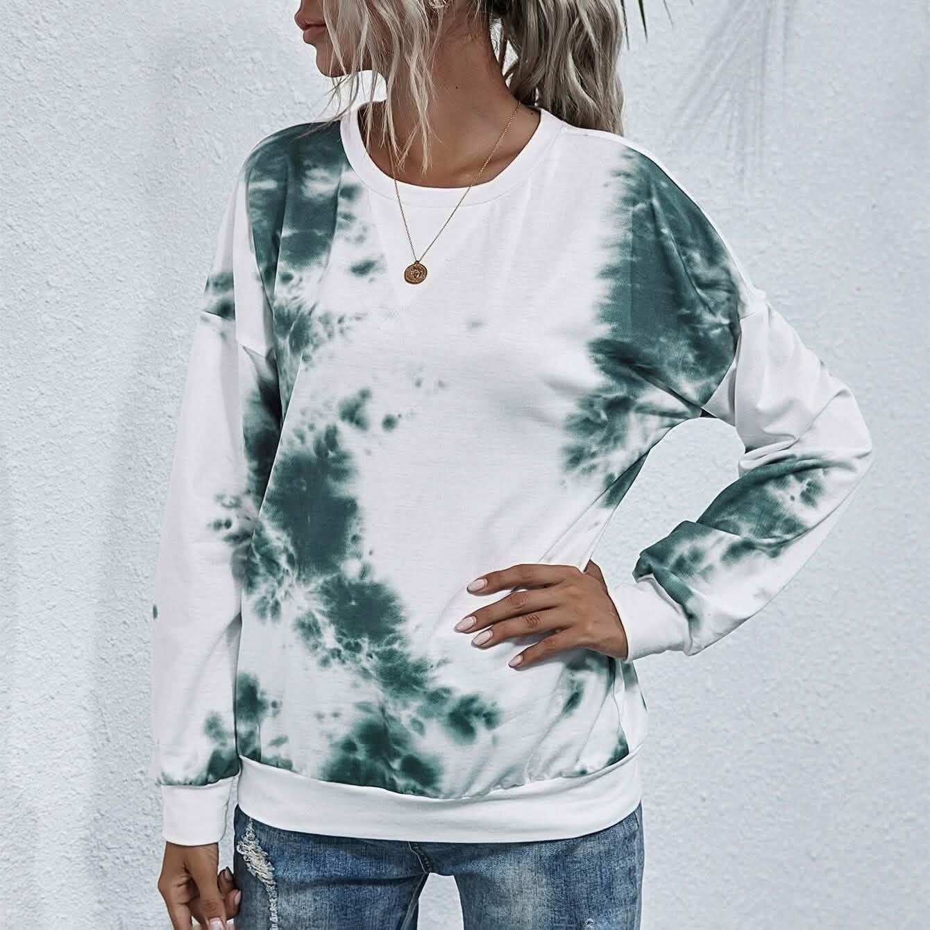 Tie Dye Round Neck Sweatshirt DailySale