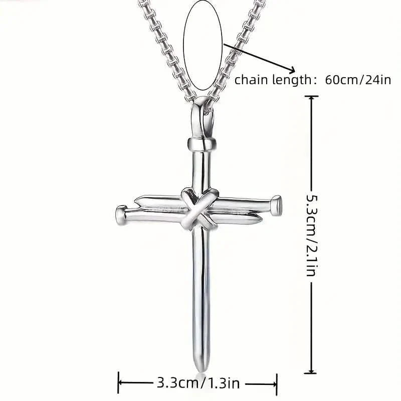 Titanium Steel Casting Steel Nails Cross Men's Pendant Punk Style DailySale