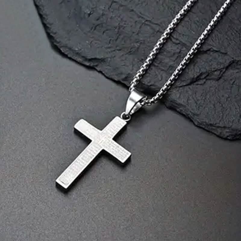 Titanium Steel Cross Prayer Pendant Necklace DailySale