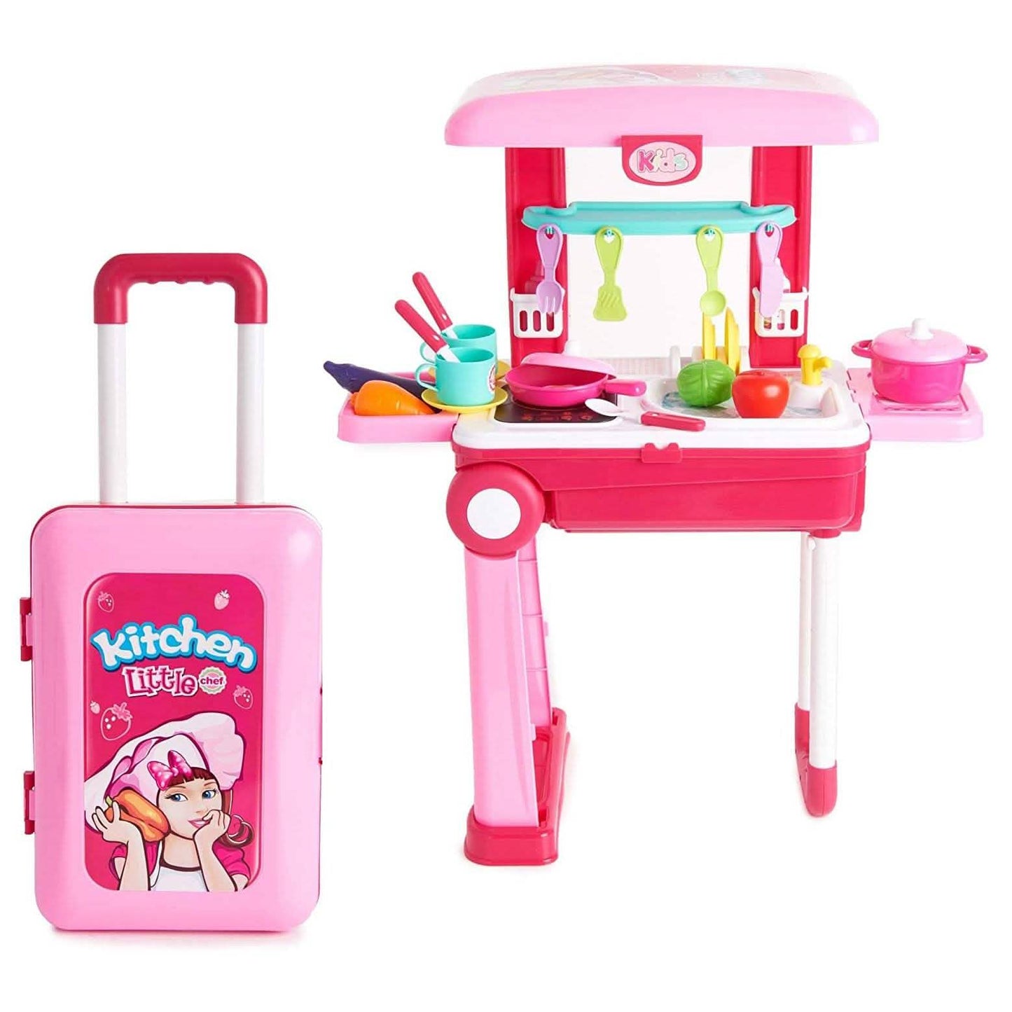 Toy Chef 2-in-1 Pretend Play Travel Set For Kids DailySale