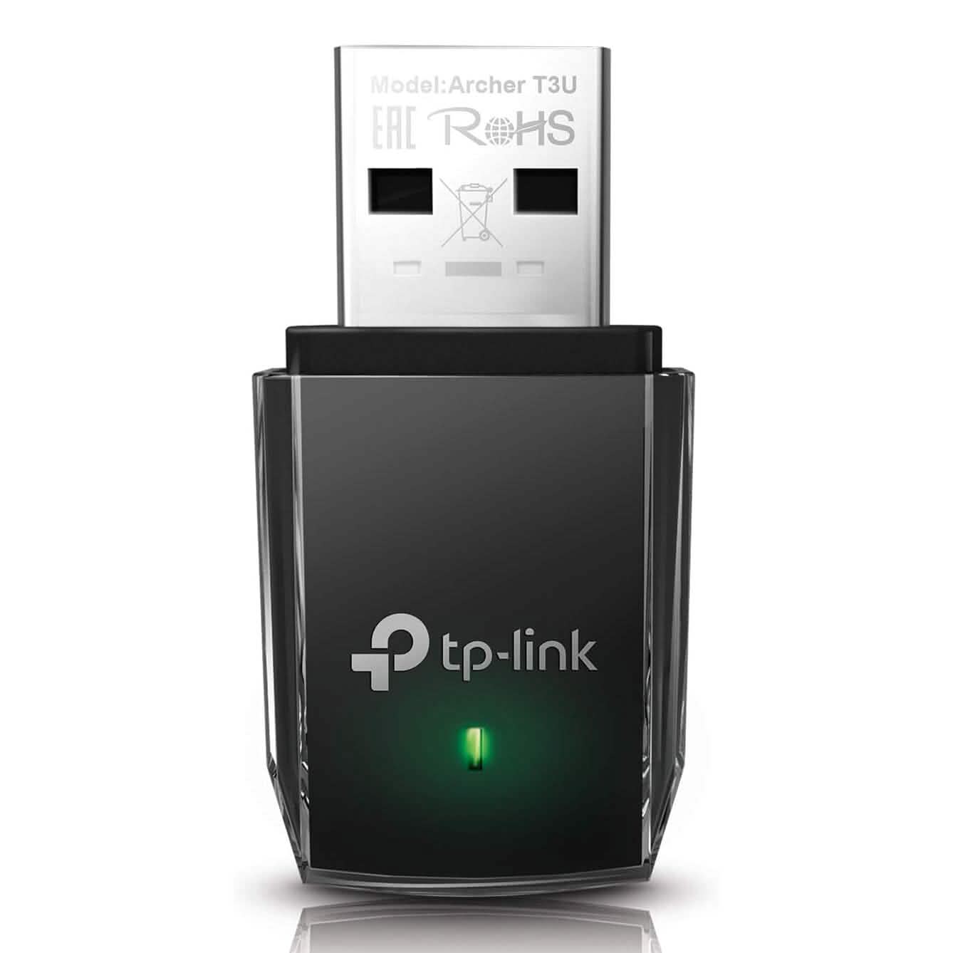 TP-Link AC1300 USB WiFi Adapter(Archer T3U)- 2.4G/5G Dual Band Wireless Network Adapte  (Refurbished) DailySale