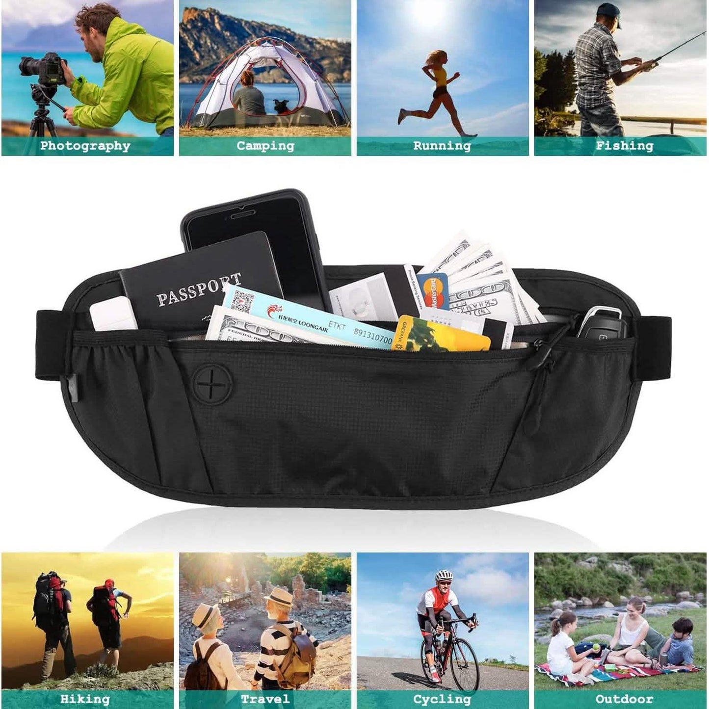 Travel Money Wallet Belt Pouch Blocking Hidden Passport Holder Bag DailySale