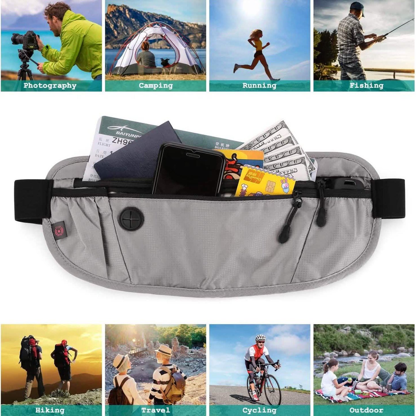Travel Money Wallet Belt Pouch Blocking Hidden Passport Holder Bag DailySale