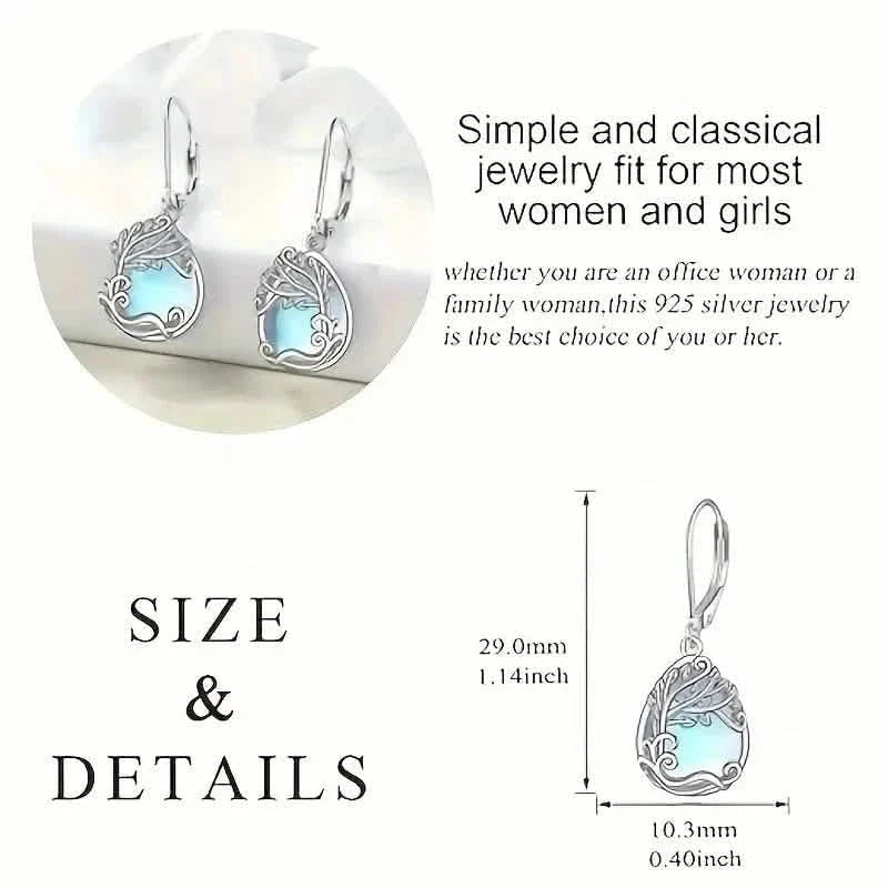 Tree of Life Design S925 Sterling Silver Dangle Earrings DailySale