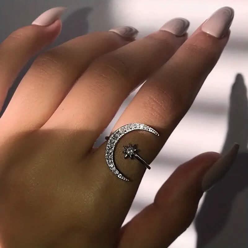 Trendy Cuff Ring Moon and Sun Design DailySale