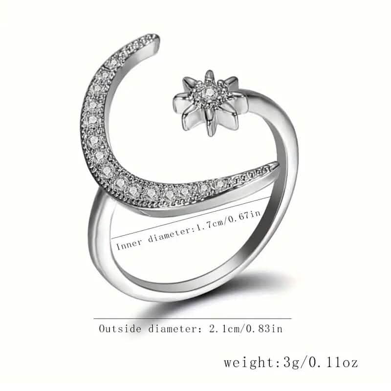 Trendy Cuff Ring Moon and Sun Design DailySale