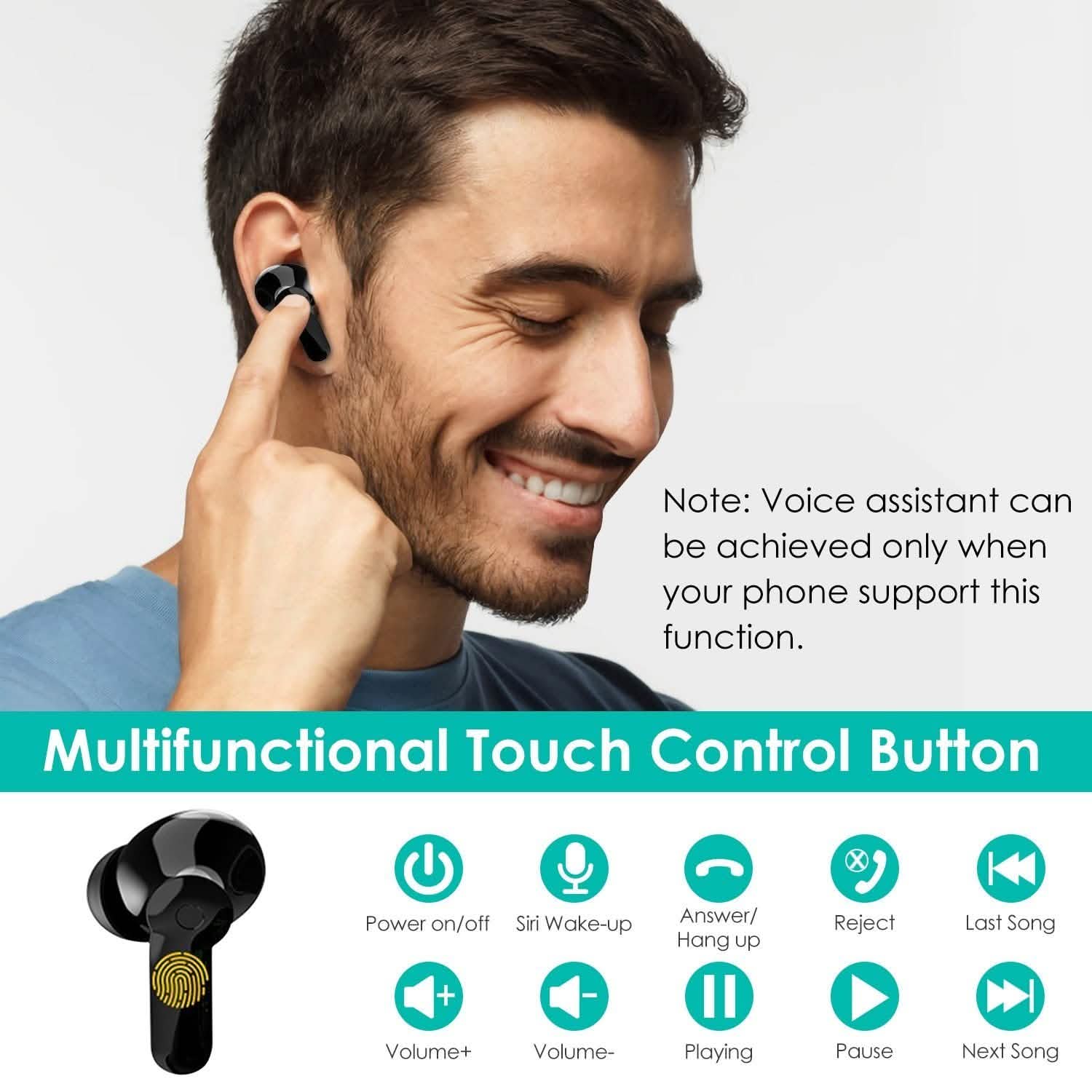 True Wireless V5.0 Earbuds IPX 5 Water Resistant DailySale