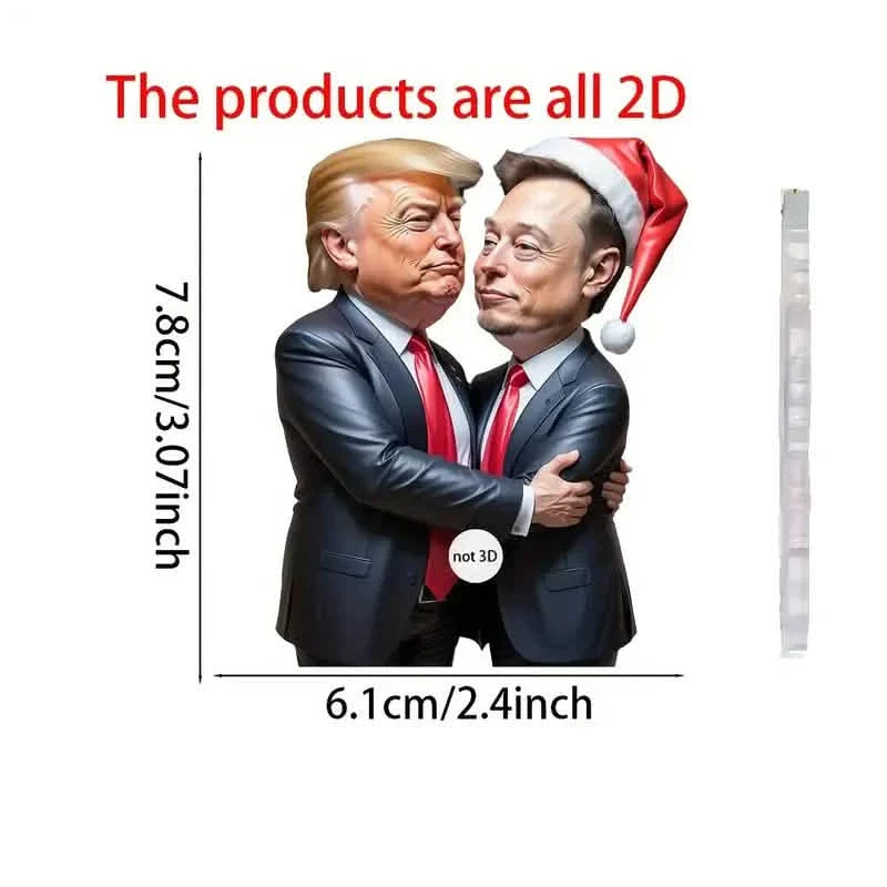 Trump & Musk Photo Acrylic Ornament Versatile Hanging Decor DailySale
