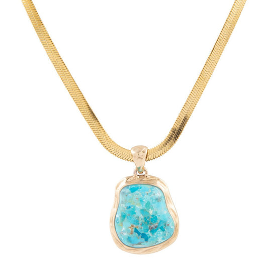 Turquoise Baron Snake Chain Pendant Necklace Barse Jewelry