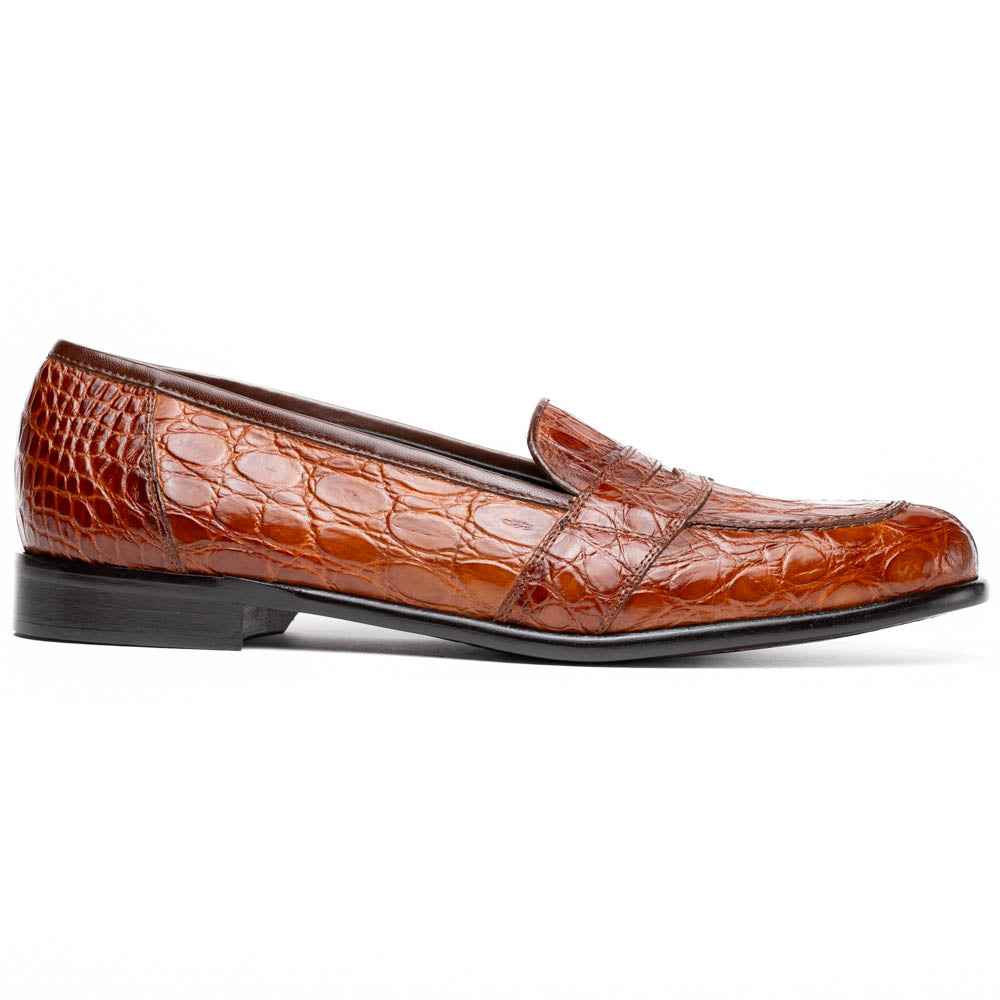 11-119-CGN TUSCANY Crocodile Penny Loafer, Cognac
