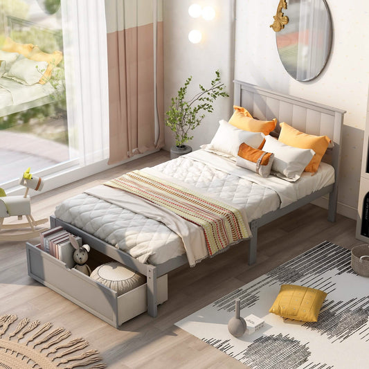 Twin Size Platform Bed with Storage DailySale