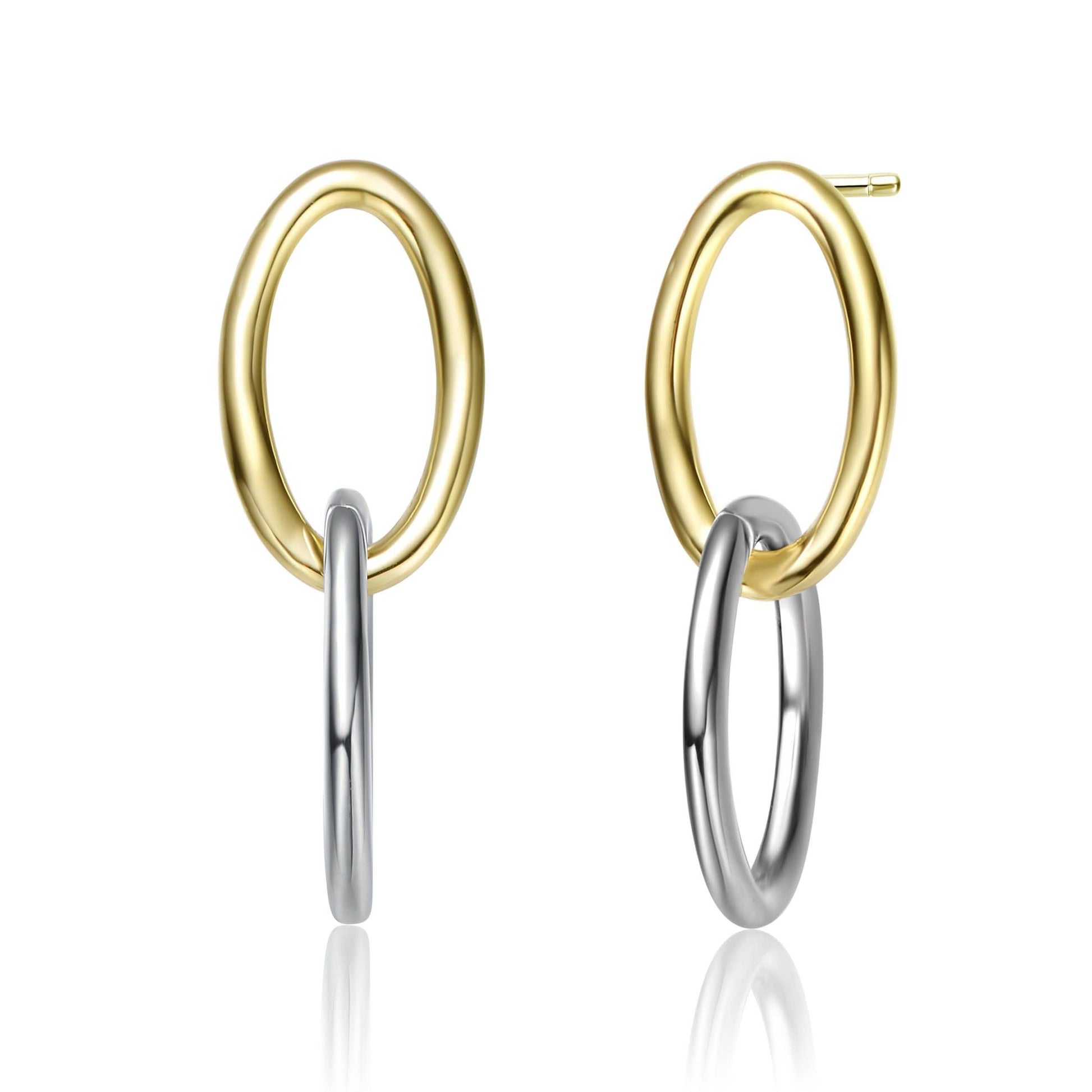 Two Tone Plated Dangle Earrings DailySale