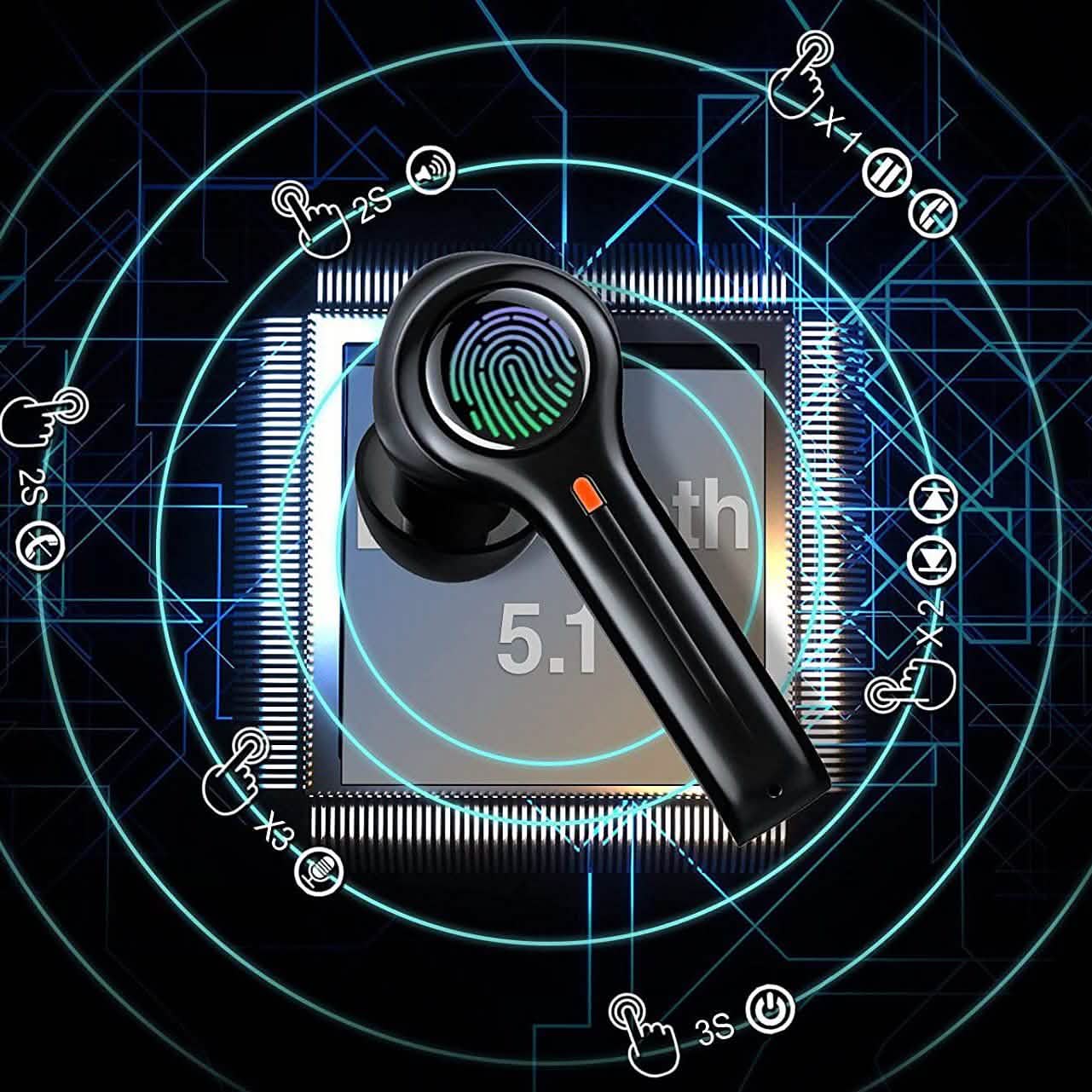 TWS Bluetooth Earphones Fingerprint Touch DailySale
