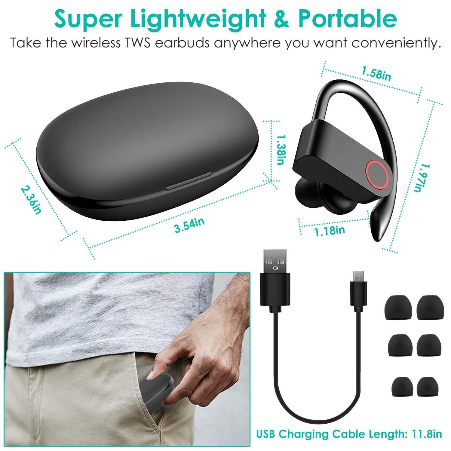 TWS Wireless 5.0 Earbuds IPX5 Waterproof Sports Headset DailySale