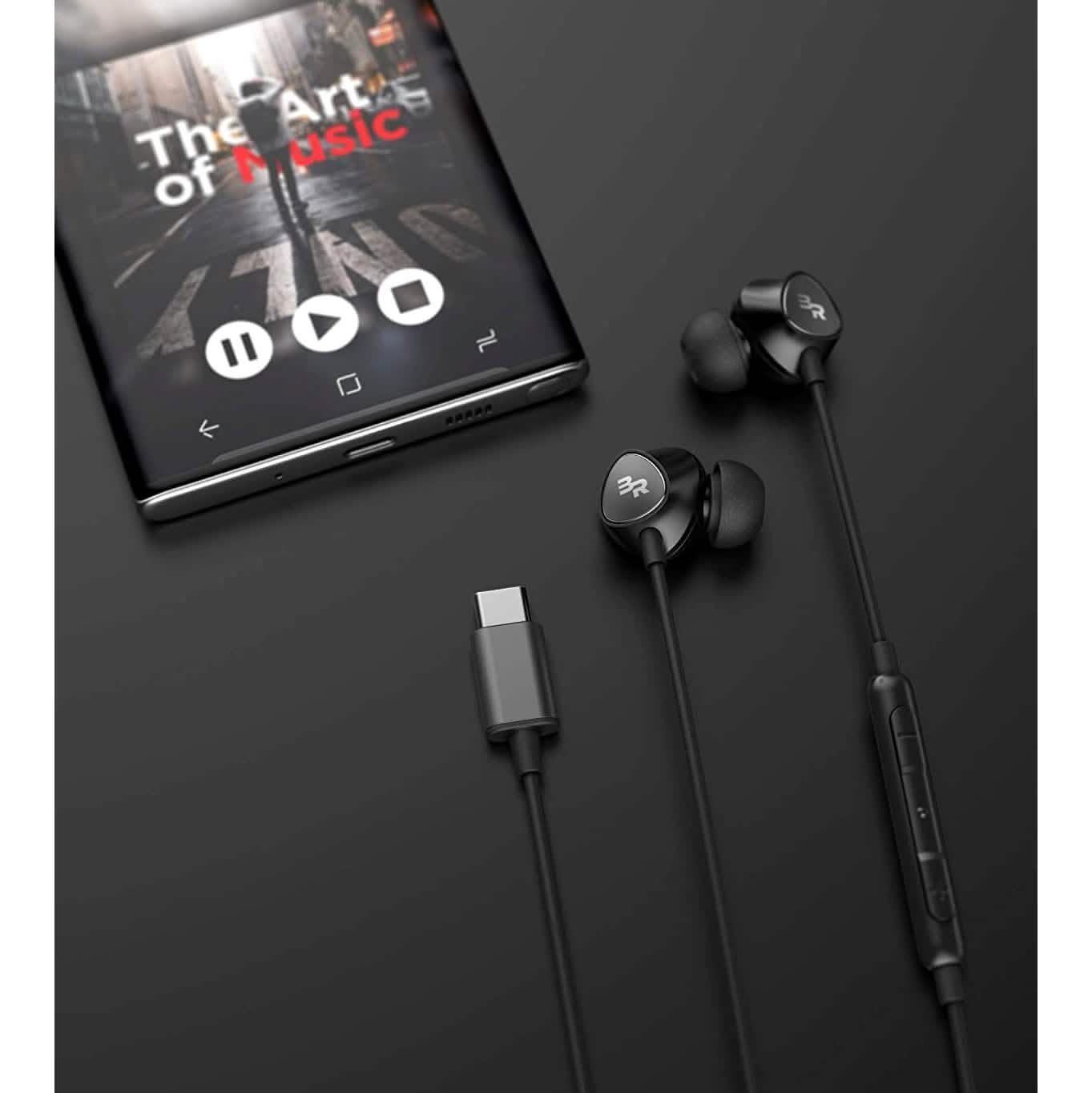 Type C Headphones, In-Ear Wired Earbuds with Microphone & Volume Control Mic Earphones DailySale