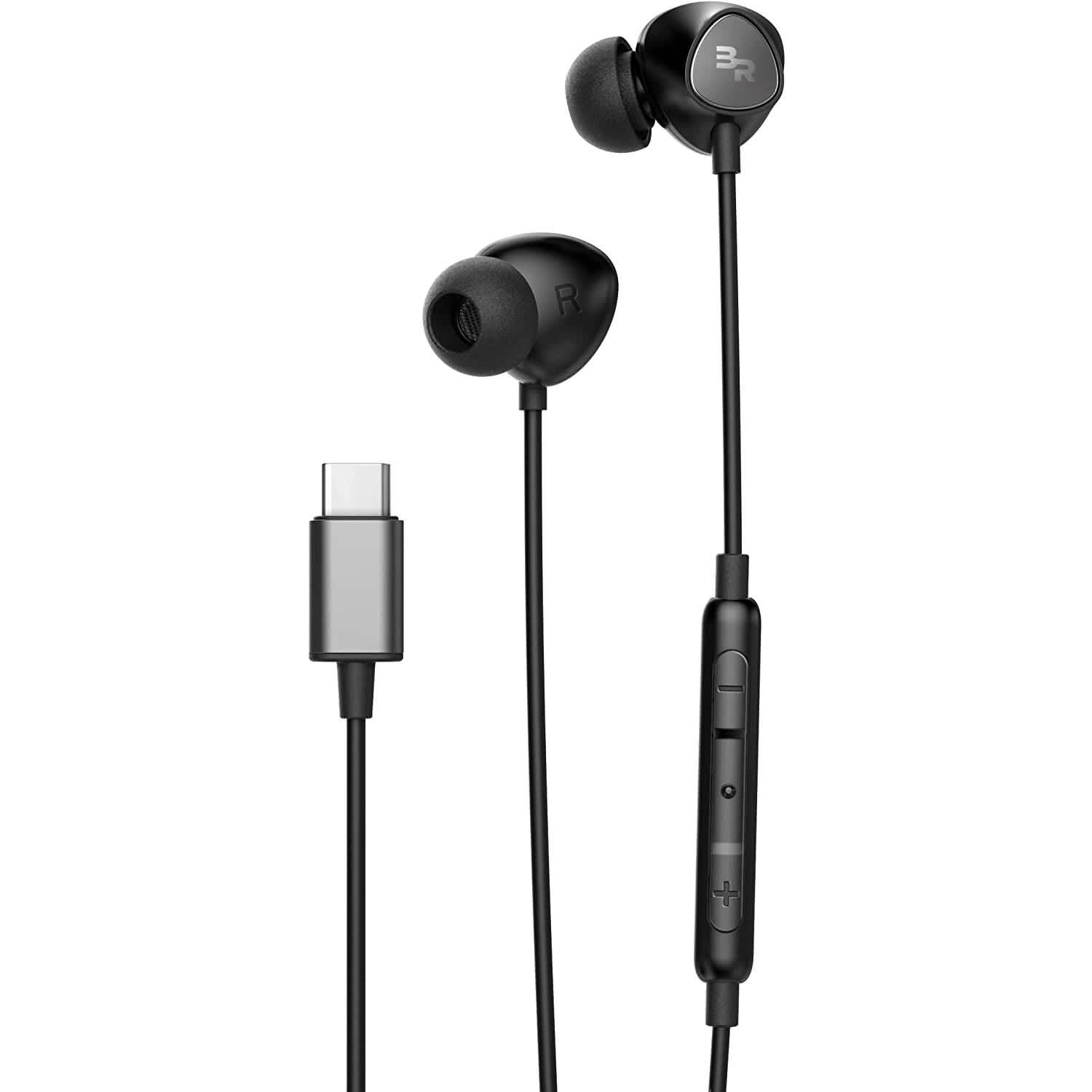 Type C Headphones, In-Ear Wired Earbuds with Microphone & Volume Control Mic Earphones DailySale