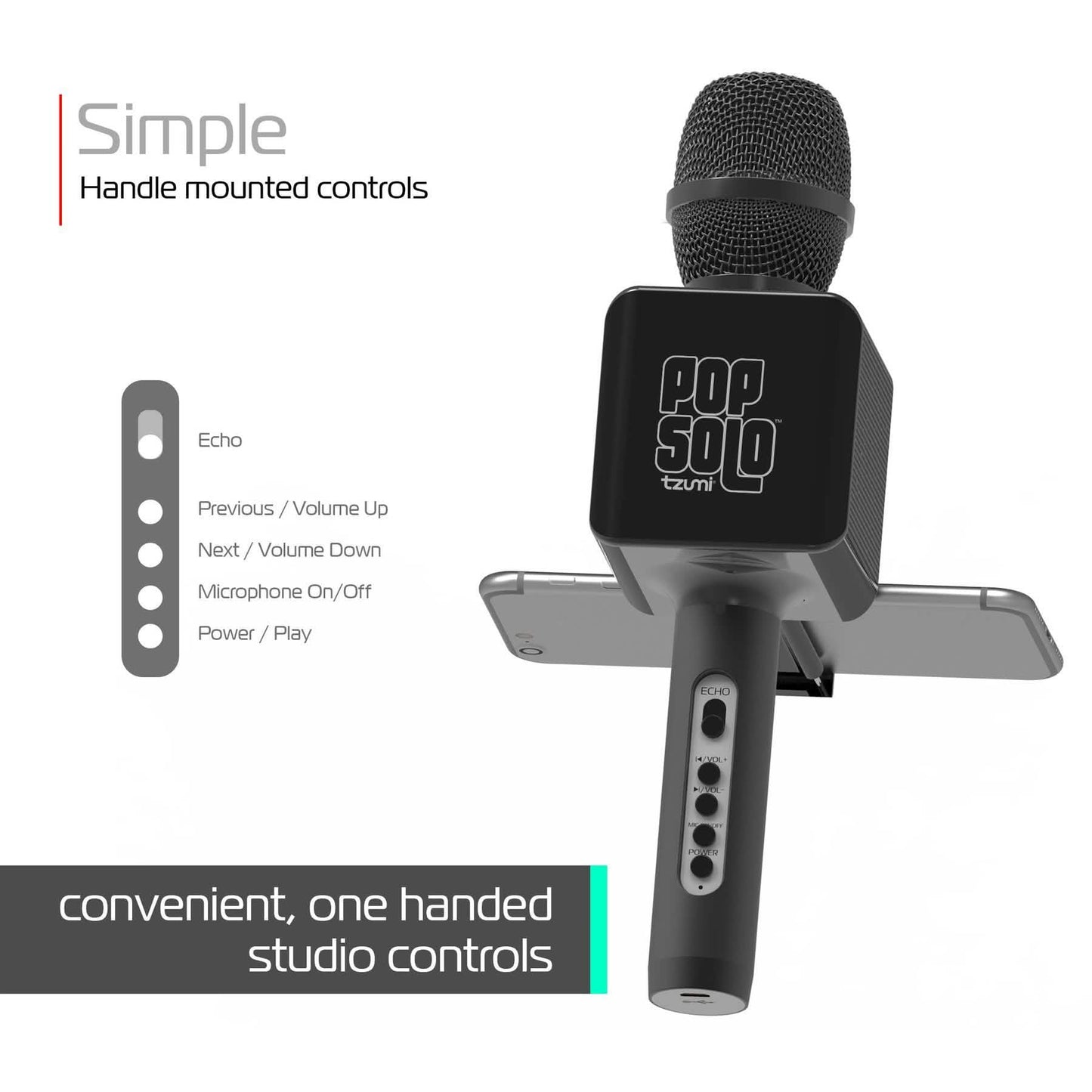 Tzumi Pop Solo Wireless Bluetooth Karaoke Microphone And Speaker DailySale