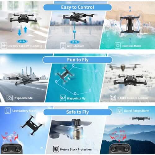 UDIRC Foldable RC Drone FPV WiFi Quadcopter w/ 720P HD Camera & 2 Batteries U73 DailySale