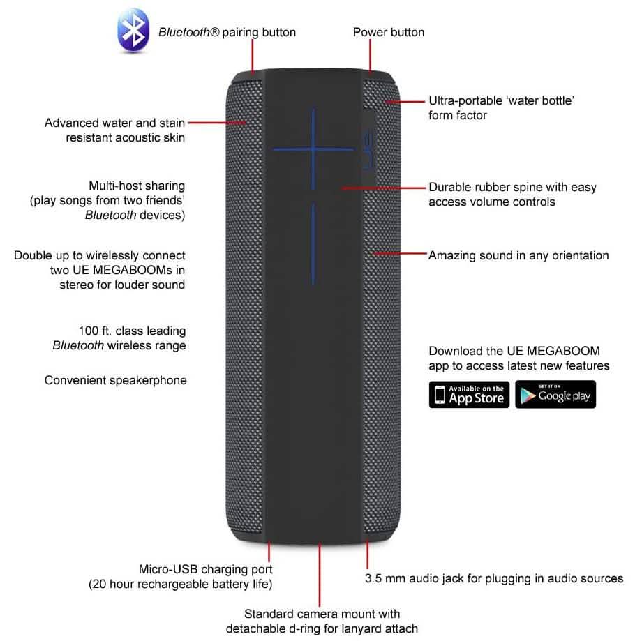 Ultimate Ears MEGABOOM Portable Waterproof & Shockproof Bluetooth Speaker (Refurbished) DailySale