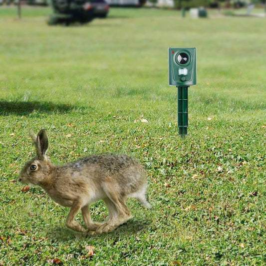 Ultrasonic Animal Repeller IP4 Waterproof Motion Sensor Repellent with Flashing Led Light DailySale