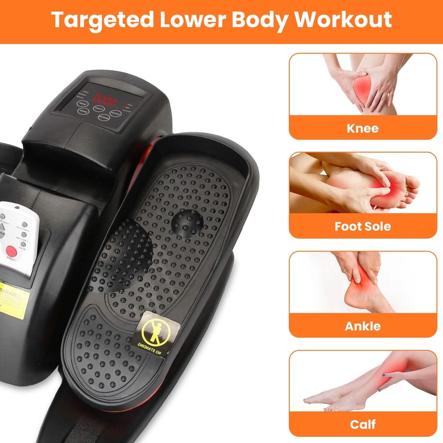 Under Desk Elliptical Machine Seated Pedal Exerciser with 5 Speed Levels 3 Auto Modes DailySale