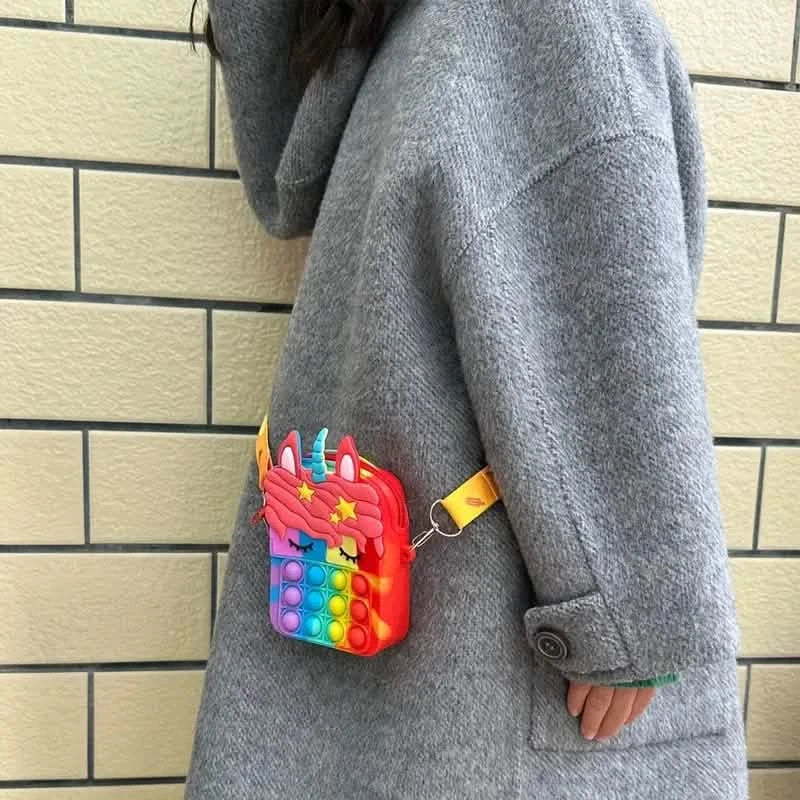 Unicorn Crossbody Bag with Pop Fidget Buttons DailySale