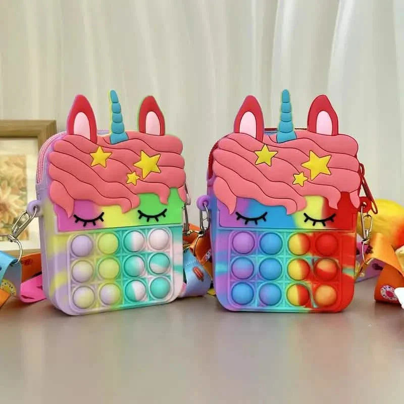 Unicorn Crossbody Bag with Pop Fidget Buttons DailySale