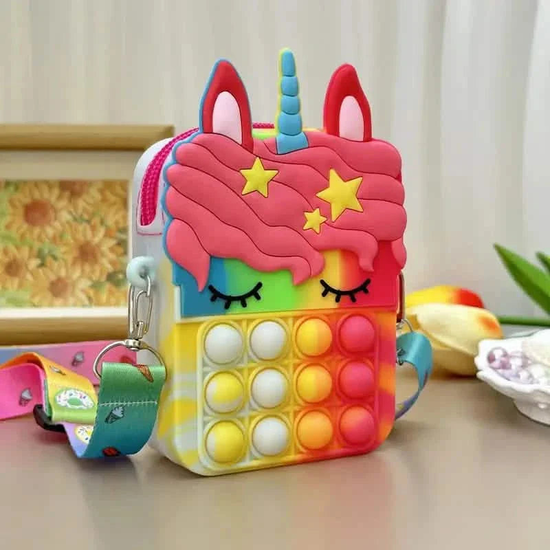 Unicorn Crossbody Bag with Pop Fidget Buttons DailySale