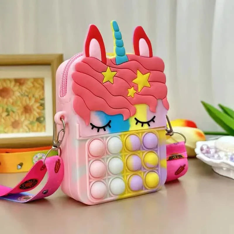 Unicorn Crossbody Bag with Pop Fidget Buttons DailySale