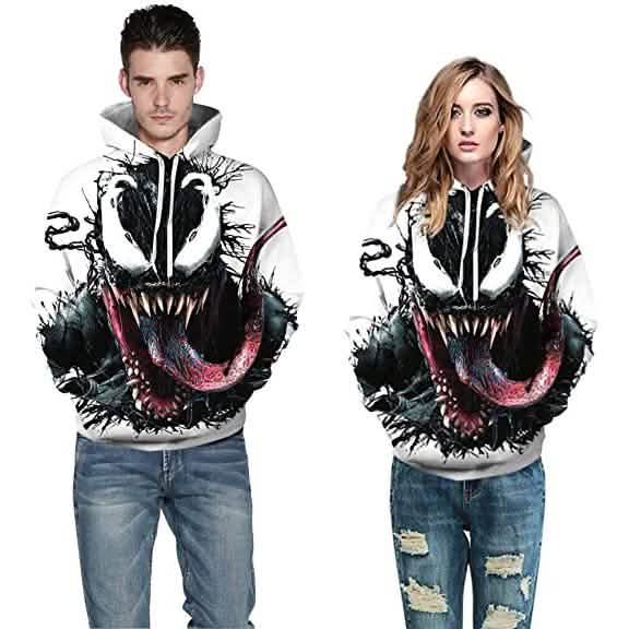 Unisex 3D Pattern Venom Printed Hoodies DailySale